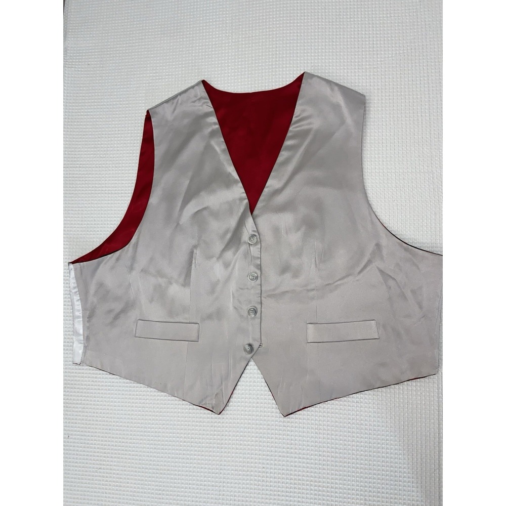 Vintage Reversible Saddleseat Vest Academy Silver Red Plaid Men's XL Equestrian